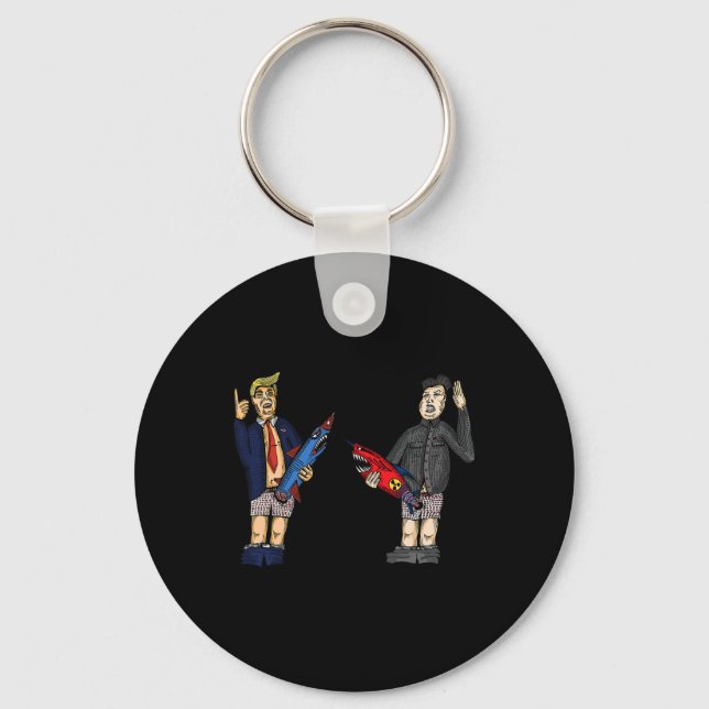 Trump Vs. Kim Jong-un 2020 Whose Rocket Is Bigger  Key Ring (Front)