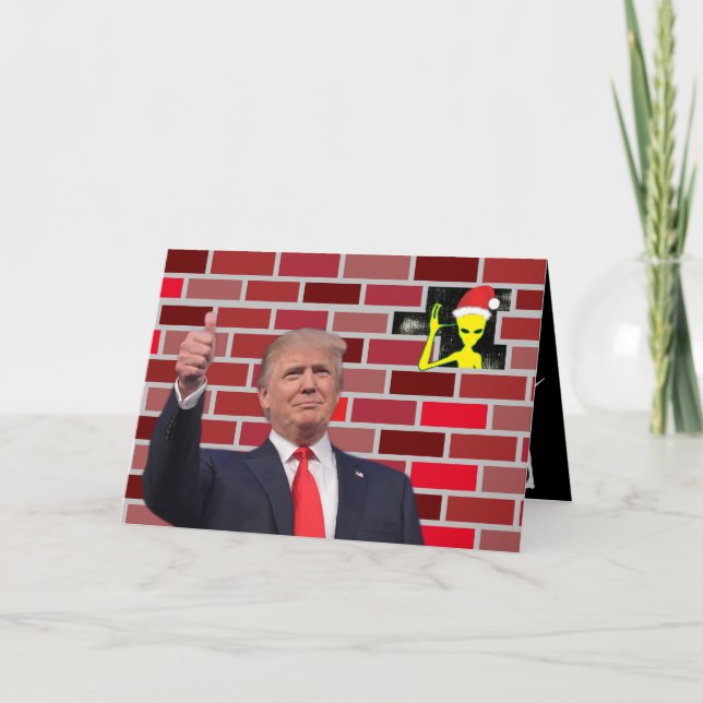 Trump Wall Christmas Holiday Card (Front)