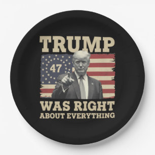 Trump Was Right About Everything USA America Paper Plate