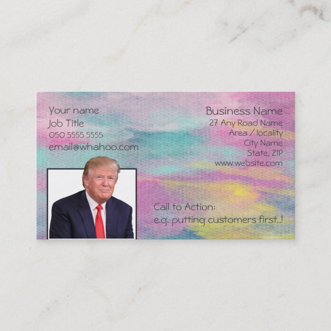 Trump Watercolor Business Card (Front)