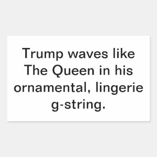 Trump waves like a queen Hankamer Artjunkhaus Fun! Rectangular Sticker