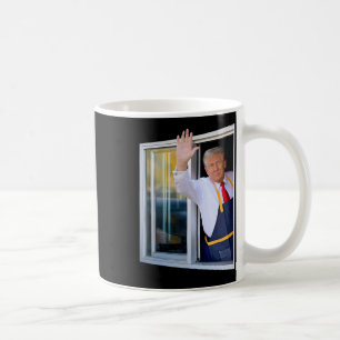 Trump Waving Drive Thru Window Trump Serving Frenc Coffee Mug