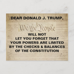 Trump We the People Checks and Balances Impeach Postcard