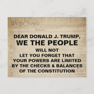 Trump We the People Checks and Balances Resistance Postcard