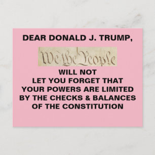Trump We the People Checks and Balances Resistance Postcard