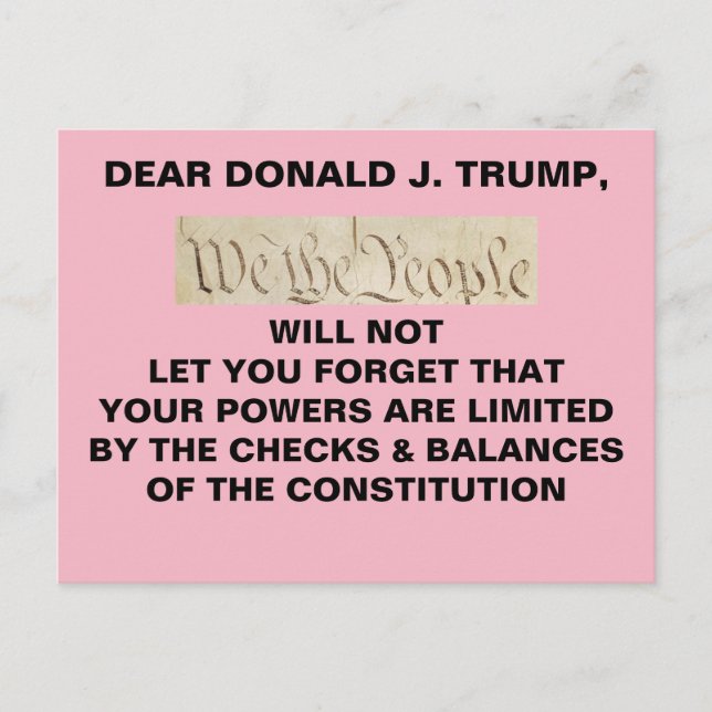Trump We the People Checks and Balances Resistance Postcard (Front)