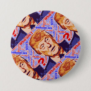 Trump Who Am I Really Tiled Round Pin-back Button