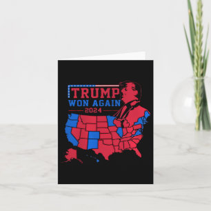 Trump Wins Again Red Wave Map Of Usa In The 2024 Card
