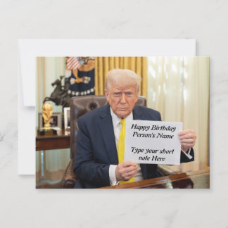 Trump Wishes Happy, Birthday or Event  Postcard