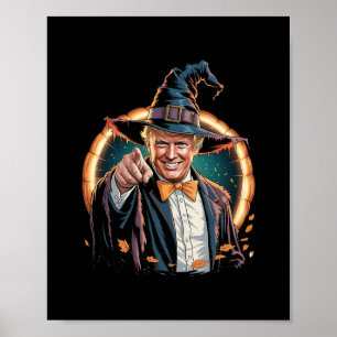 Trump Witch Parody Pointing Halloween Costume Poster