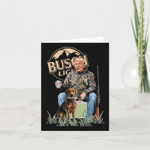 Trump With Dog Duck Waterfowl Hunting Camo Preside Card