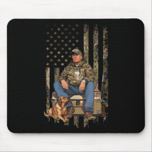 Trump With Dog Duck Waterfowl Hunting Camo Preside Mouse Mat