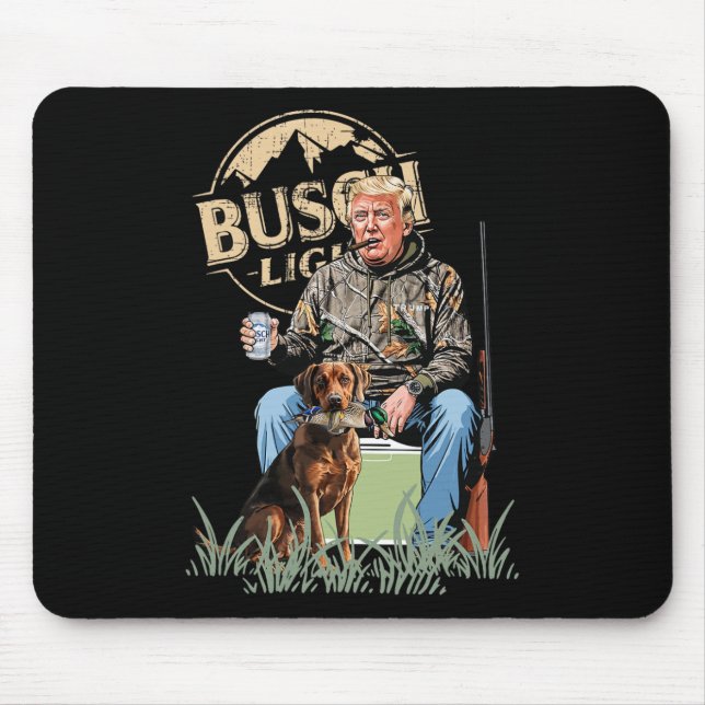 Trump With Dog Duck Waterfowl Hunting Camo Preside Mouse Mat (Front)