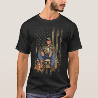 Trump With Dog Duck Waterfowl Hunting Camo Preside T-Shirt