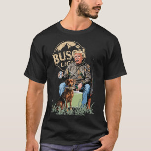 Trump With Dog Duck Waterfowl Hunting Camo Preside T-Shirt