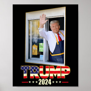 Trump With Mc Donald Trump Worker Vote For Trump Poster