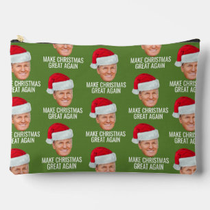 Trump with Santa Hat - Make Christmas Great Again Accessory Pouch