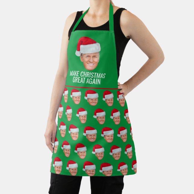 Trump with Santa Hat - Make Christmas Great Again Apron (Insitu)
