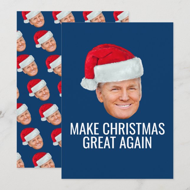Trump with Santa Hat - Make Christmas Great Again Invitation (Front/Back)