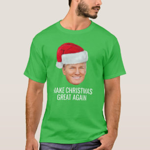 Trump with Santa Hat - Make Christmas Great Again T-Shirt
