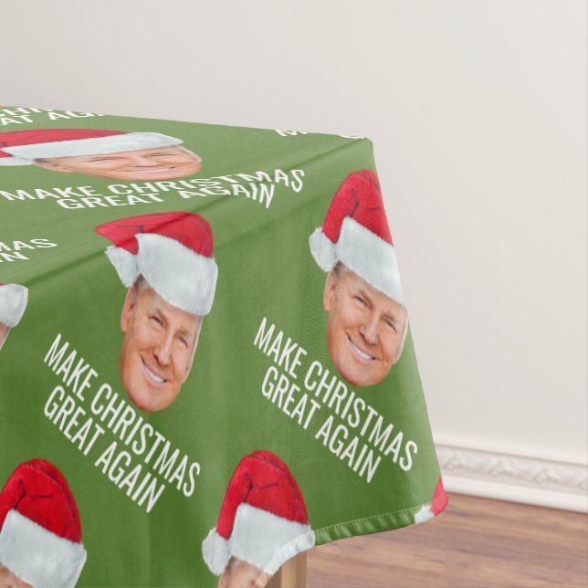Trump with Santa Hat - Make Christmas Great Again Tablecloth (In Situ)