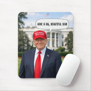 Trump with Speech Bubble Mouse Mat