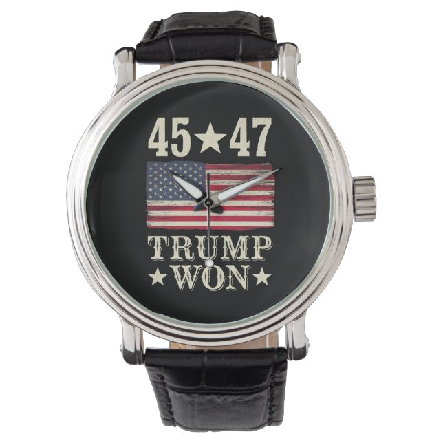 Trump Won 2024 45 47Th President Usa Flag Watch (Front)