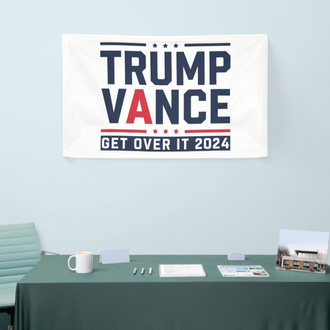 Trump Won 2024 Election President Trump Vance Banner (Tradeshow)