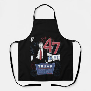 Trump Won 2024 President 47 America USA Apron