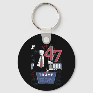 Trump Won 2024 President 47 America USA Key Ring