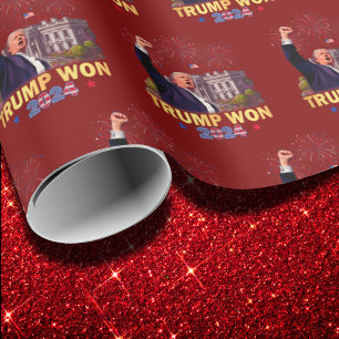 Trump Won 2024 President 47th Donald Trump Xmas Wrapping Paper