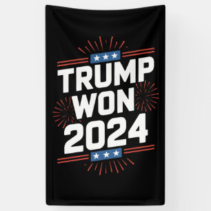 Trump Won 2024 President 47th Of White House  Banner