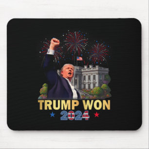 Trump Won 2024 President 47th Of White House Donal Mouse Mat