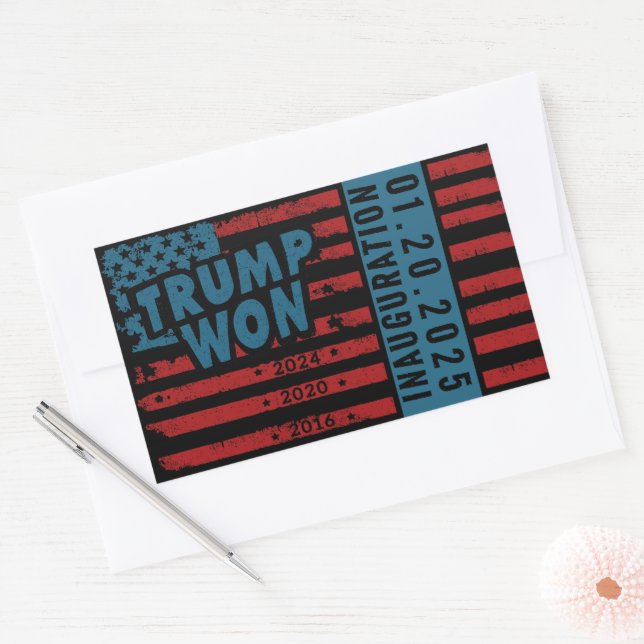 Trump Won 2024 Rectangular Sticker (Envelope)