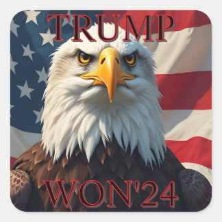 TRUMP WON 2024 SQUARE STICKER