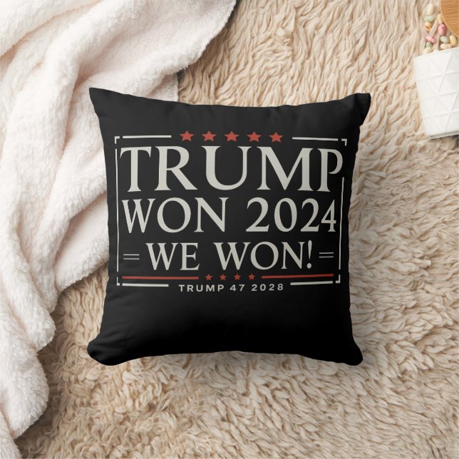 Trump Won 2024 We Won 47 2028 USA Cushion (Blanket)