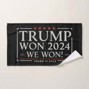 Trump Won 2024 We Won 47 2028 USA Hand Towel