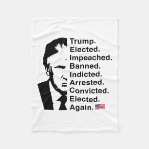Trump Won 2024 Word List Re-elect Victory 45 47 Tr Fleece Blanket