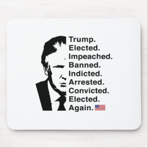 Trump Won 2024 Word List Re-elect Victory 45 47 Tr Mouse Mat