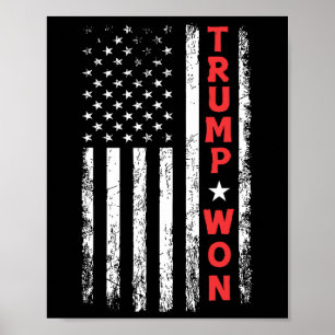 Trump Won 2025 Election Usa Flag  Poster