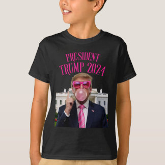Trump Won 2025 President Trump Blowing Bubble Gum T-Shirt