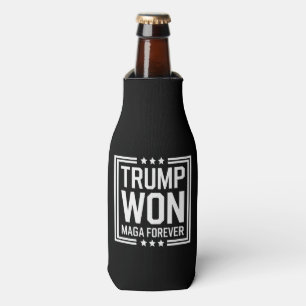 Trump won 47th US President Maga Election 2024 Bottle Cooler