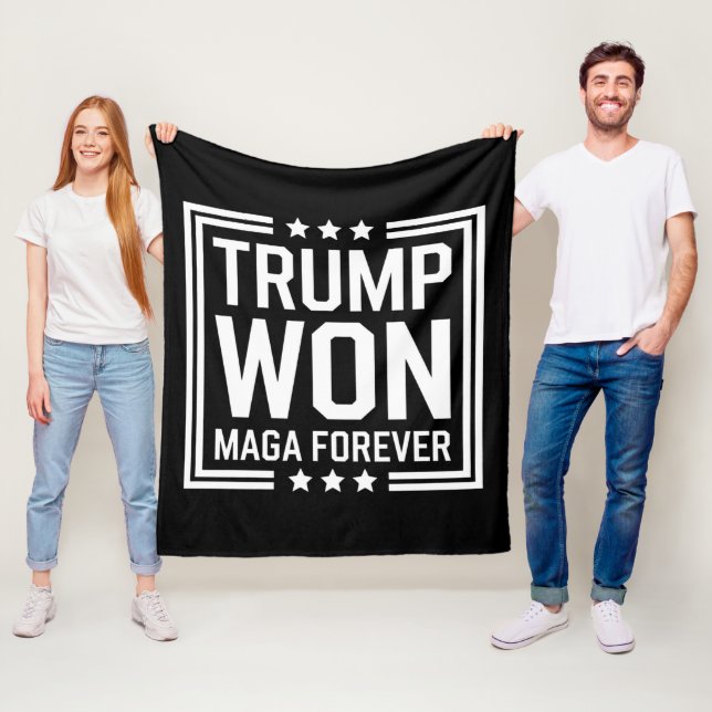 Trump won 47th US President Maga Election 2024 Fleece Blanket (In Situ)