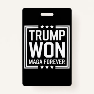 Trump won 47th US President Maga Election 2024 ID Badge