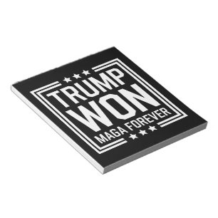 Trump won 47th US President Maga Election 2024 Notepad