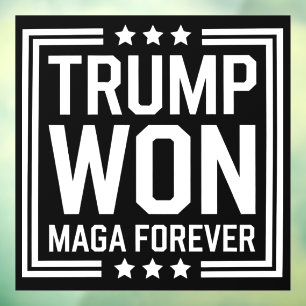 Trump won 47th US President Maga Election 2024 Window Cling