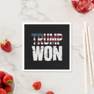Trump Won 47th US President Won Election 2024 Napkin