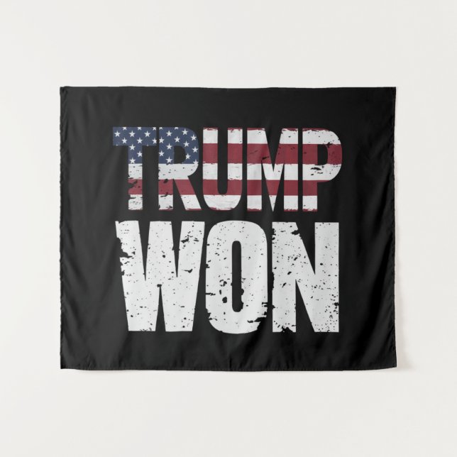 Trump Won 47th US President Won Election 2024 Tapestry (Front (Horizontal))
