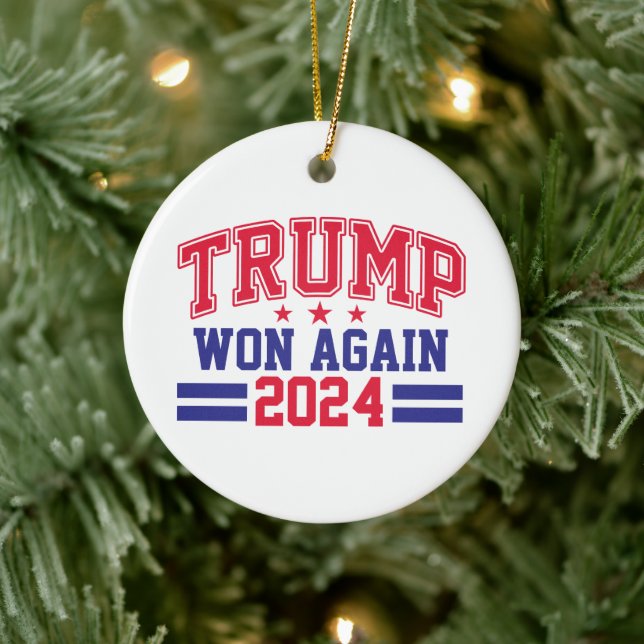 Trump Won Again 2024 Ceramic Tree Decoration (Tree)