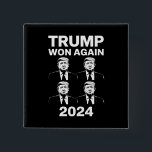 Trump Won Again 2024 Election Inauguration Day 47  15 Cm Square Badge<br><div class="desc">Trump Won Again 2024 Election Inauguration Day 47 President</div>